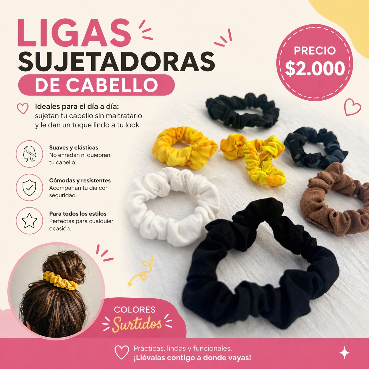 Ligas Sujetadoras Cabello